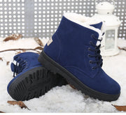 Women’s Warm Fur Ankle Snow Boots with Low Heels