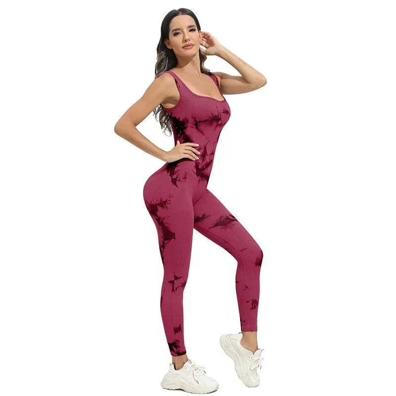 Women's High-Waist Printed Jumpsuit – Sporty, Stylish & Comfortable