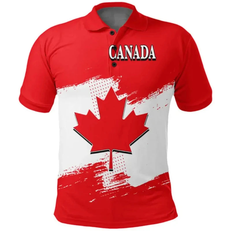 Maple Leaf Flag Polo Shirt For Men's Clothing Canada T-Shirt | OWNLUXE