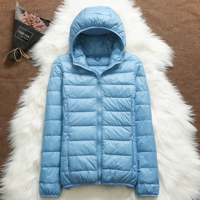 Women's Hooded Packable Ultralight Puffer Jacket | OWNLUXE