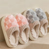 Fashion Couple Winter Slides Warm Plaid Fluffy Slippers | OWNLUXE