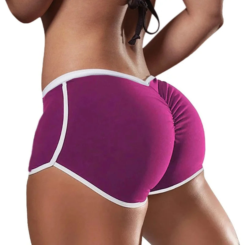 Women’s Low-Waist Sports Shorts – Stretch Gym & Yoga Fit