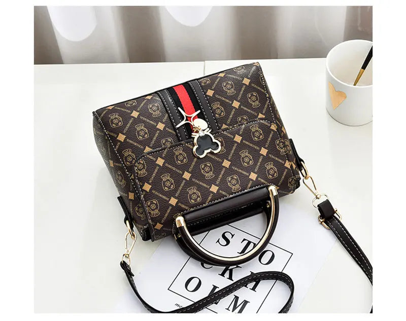 Luxury Designer Shoulder Bag - Women's Printed Monogram Tote Handbag