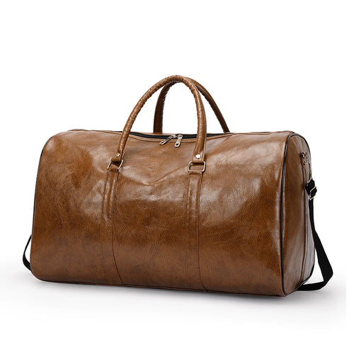 PU Leather Travel Duffle Bag – Lightweight & Spacious Weekender