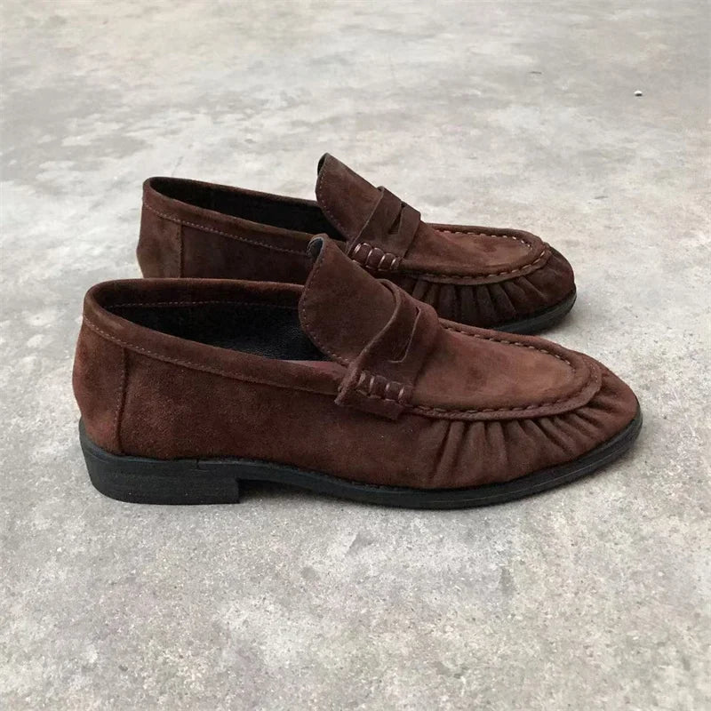 Women's Leather Retro Flats – Shop at OWNLUXE