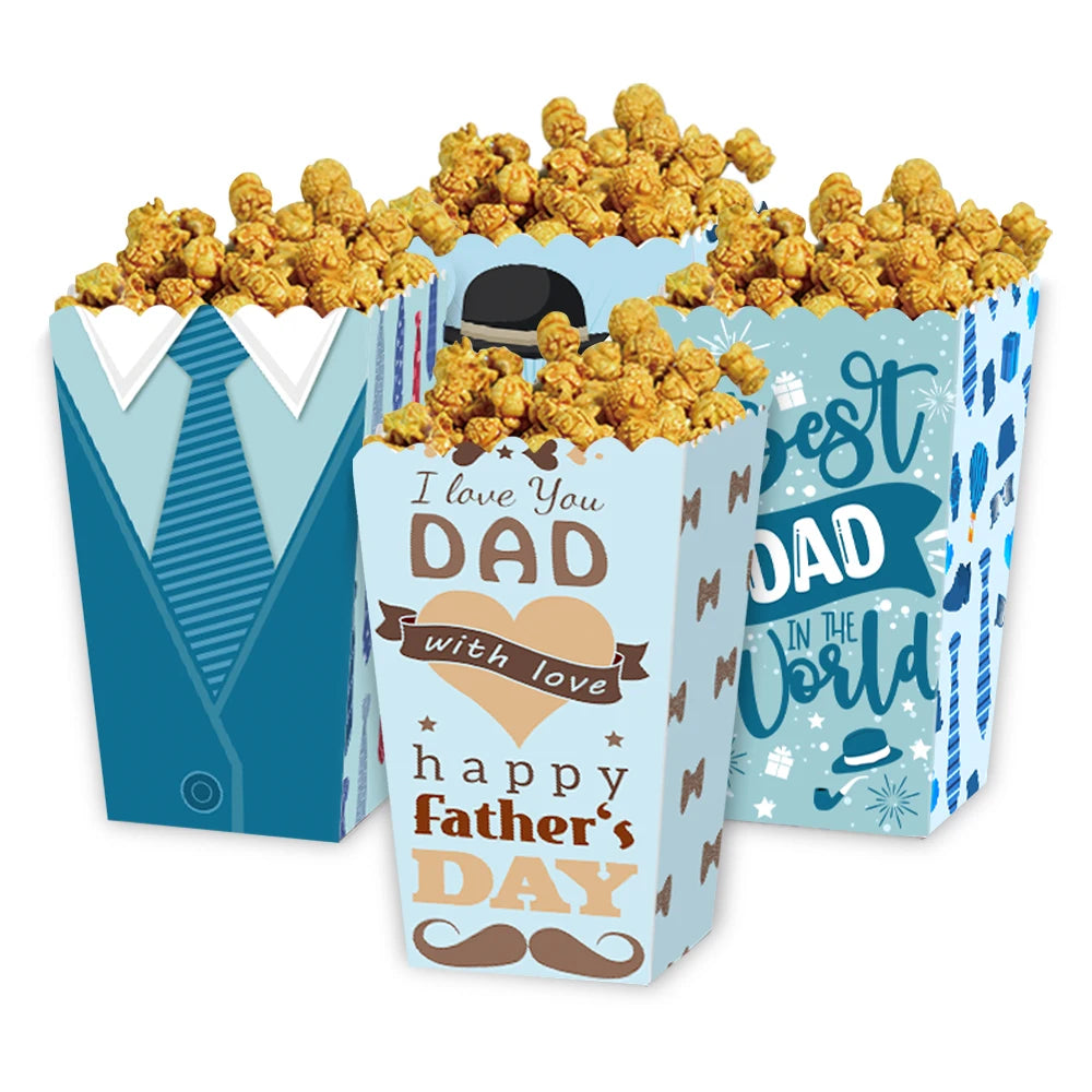 Father’s Day Popcorn Box – Fun Paper Treat Containers for Dad’s Celebration | Boîte à Pop-Corn Fête des Pères – Contenant Festif en Papier pour Papa