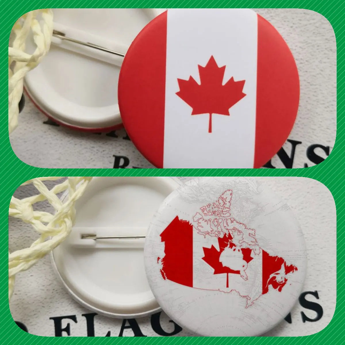 Canada Map Flag National Emblem Brooch - Lapel Pin Badge for Clothing & Official Use