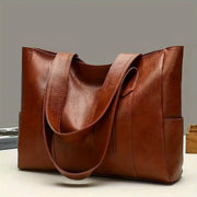 Vintage PU Tote Bag – Structured Casual Everyday Handbag