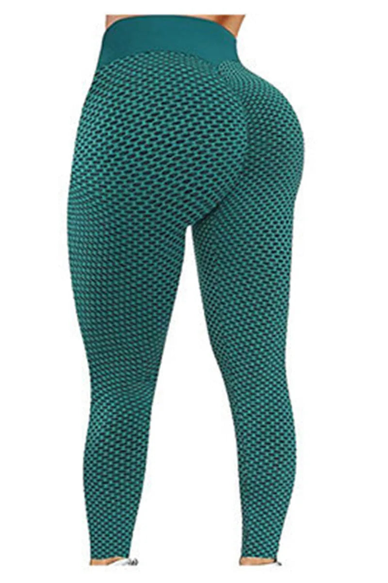 Seamless High Waist Grid Tights Yoga Pants – Breathable, PushUp Leggings for Women