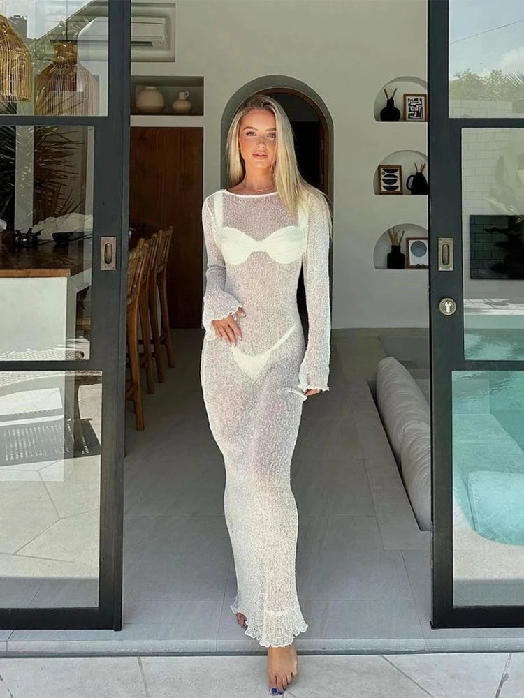 Beach Tunic See-Through Dress Swim Cover-Up | OWNLUXE