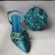 Crystal Sandals and Clutch Bag Set – Rhinestone Party Heels