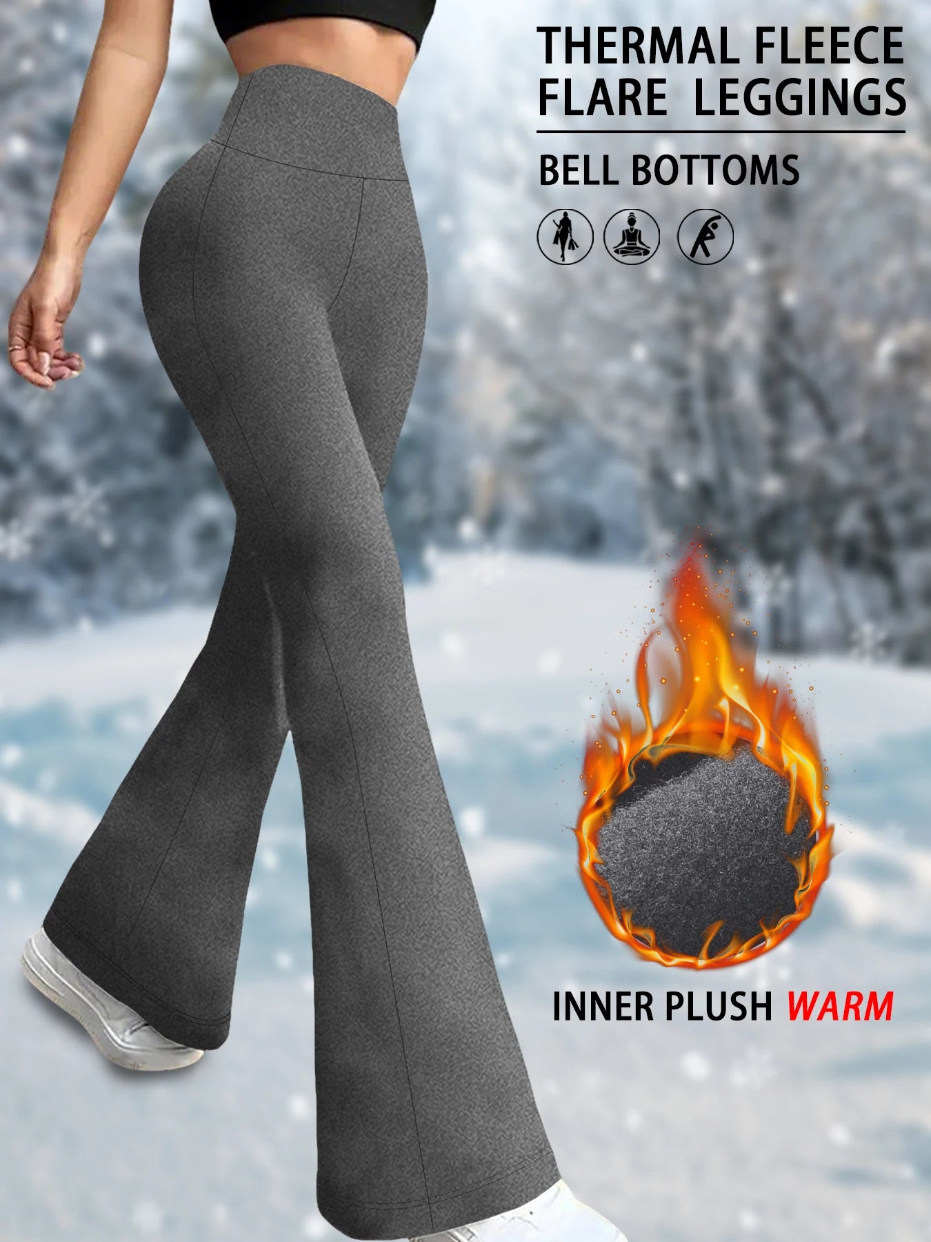 High-Waist Flared Tummy-Control Yoga Leggings | OWNLUXE