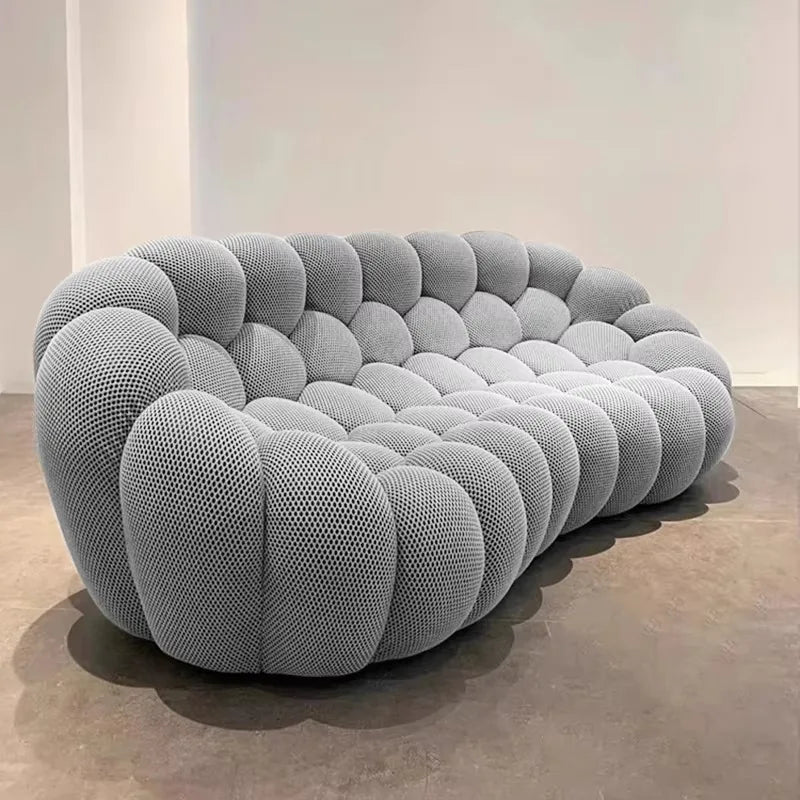 Minimalist U-Shaped Sofa with 3D Fabric All-Season Comfort