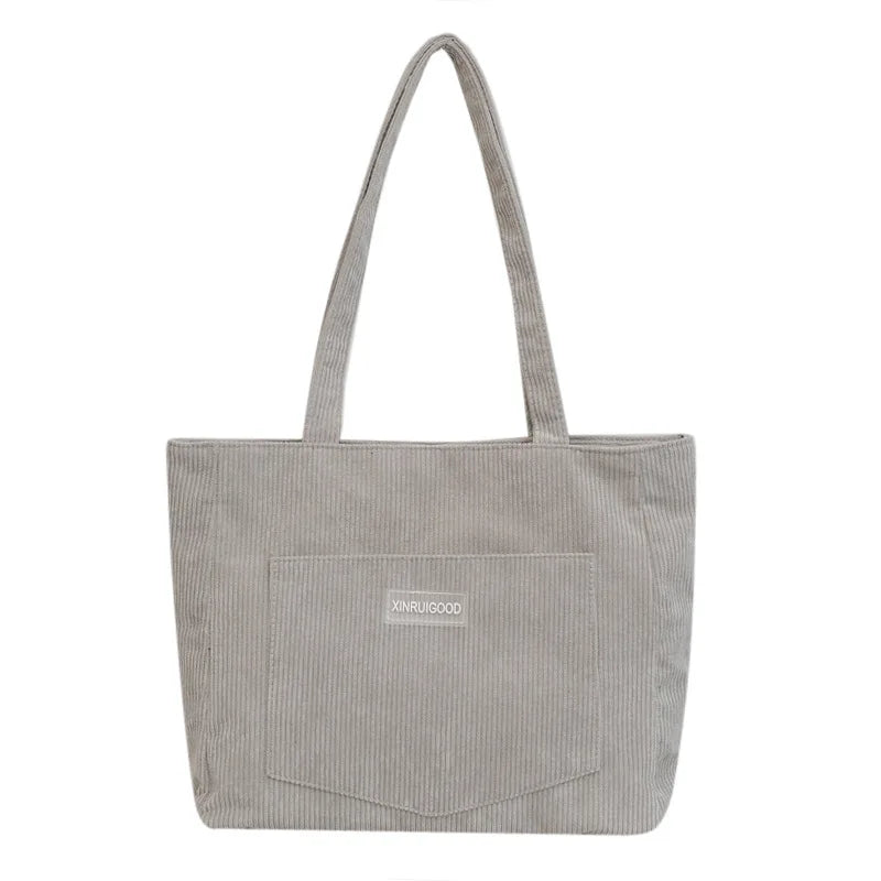 Corduroy Shoulder Bag – Urban Simplicity | Sac d’Épaule en Velours Côtelé – Simplicité Urbaine