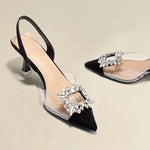 Load image into Gallery viewer, Spring and Autumn Fashion New Sexy Banquet Comfortable Crystal Transparent Solid Color Pointed Toe Women&#39;s High Heels
