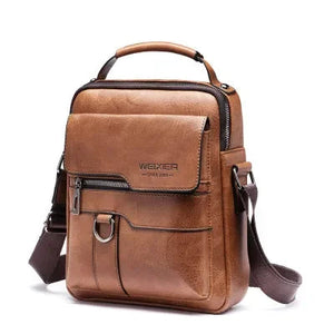 Unisex PU Leather Messenger Bag – Business Crossbody Shoulder Bag | Sac Messager Unisexe en Similicuir – Style Professionnel
