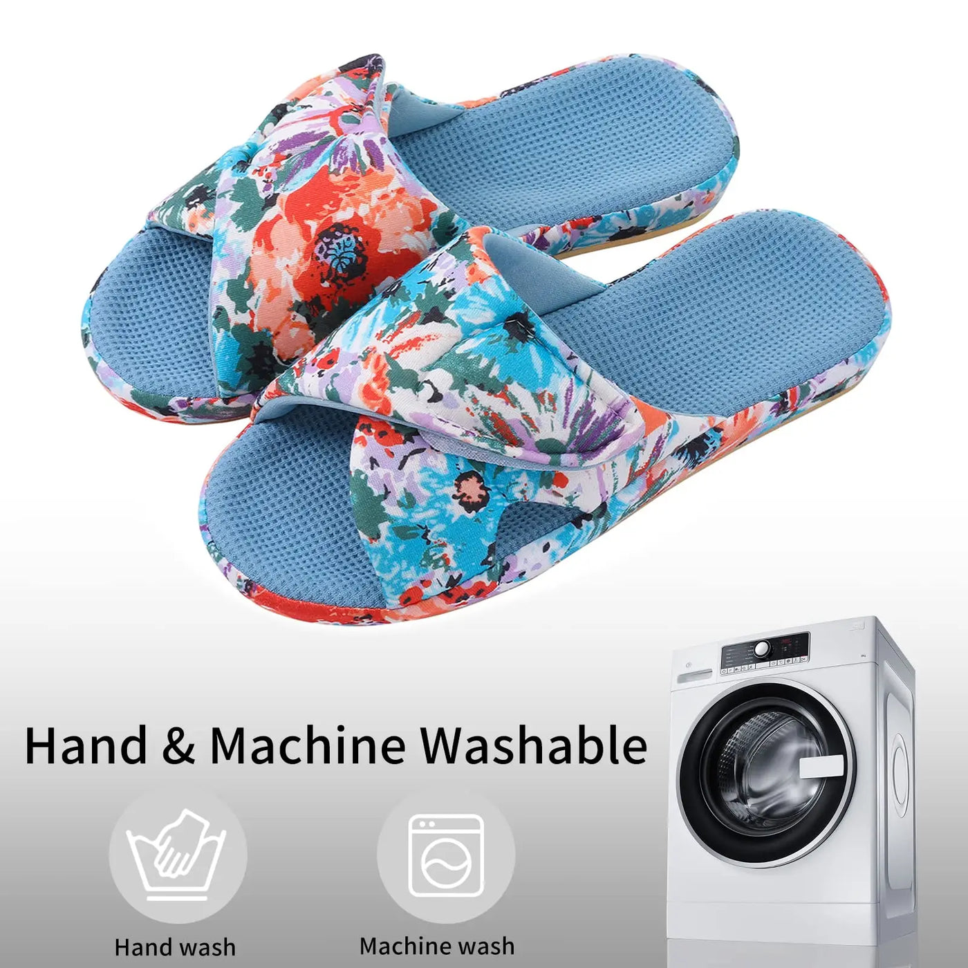 Women’s Waffle Cotton House Slippers with Arch Support