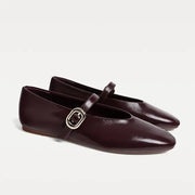 Women's Round Toe Leather Flats – Shop at OWNLUXE