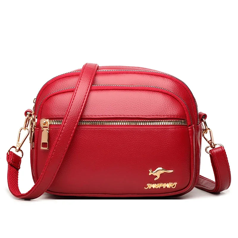 Multi-Pocket Soft Leather Crossbody Bag - Adjustable Shoulder Messenger | OWNLUXE