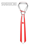 Canada Flag Emblem Neck Tie – Slim Plaid Tie for Wedding, Business & Canada Day
