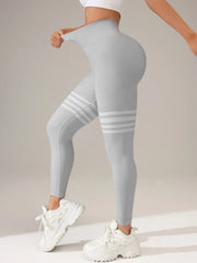 Striped High-Waist Yoga Seamless Leggings | OWNLUXE