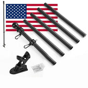 1PC Wall Mounted Mount Telescopic Flag Pole Top House Wall Bracket Base 6Ft Stand Flagpole Collapsible Yard Banner Holder