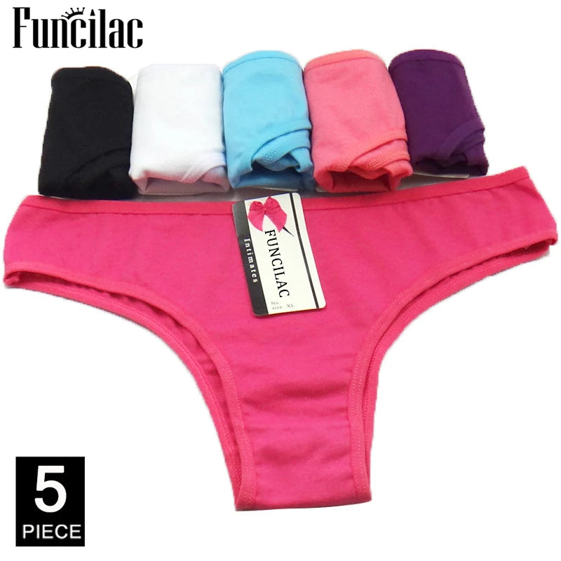 Women's Cotton Bikini Briefs 5-Pack | Striped Low-Rise Underwear | OWNLUXE
