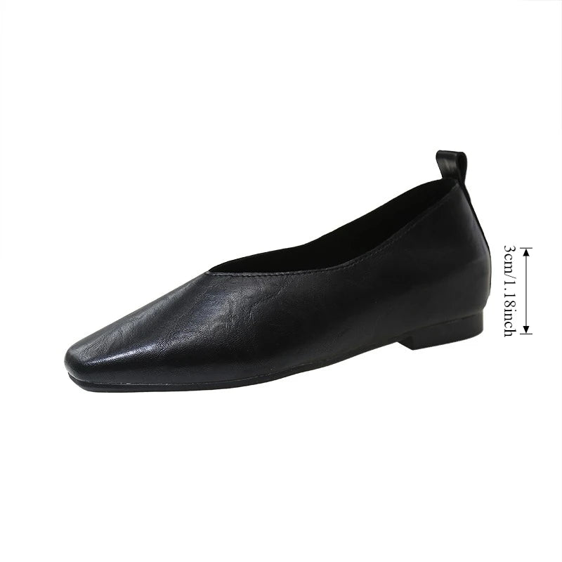 Women's Square Toe Leather Pumps (Brown) – Shop at OWNLUXE