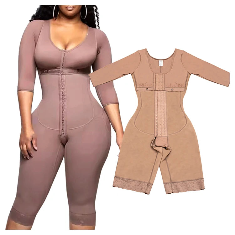Full Body Colombian Shapewear Bodysuit - High Compression with Arm Slimming