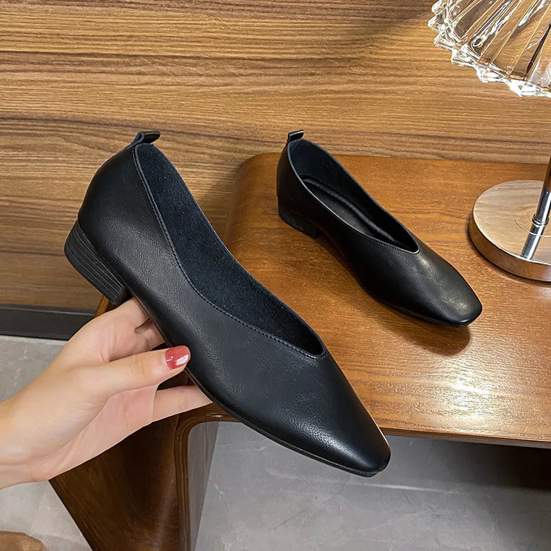 Women's Square Toe Retro Flats – Shop at OWNLUXE