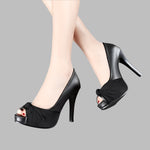 Load image into Gallery viewer, Classic Peep-Toe High Heel Pumps – Elegant &amp; Timeless
