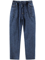 Women's Plus Size High Waist Jeans - Slim Fit Stretch Denim Pants