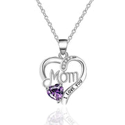 Sterling Silver Heart Pendant Necklace | Zircon Gem Choker | OWNLUXE
