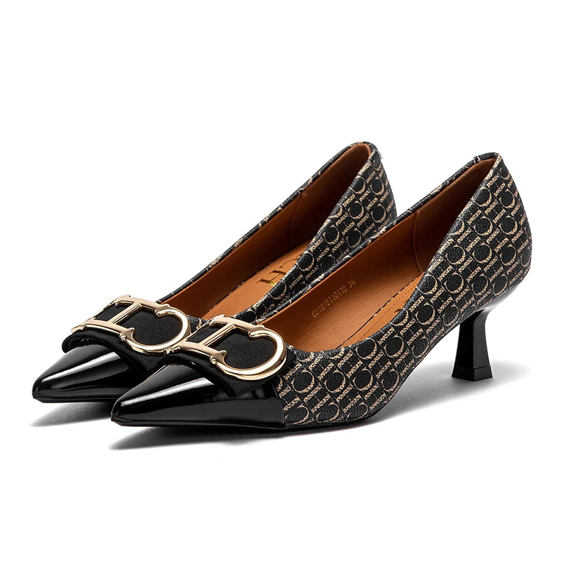 Pointed Toe Slingback Pumps with Mid Heel Platform