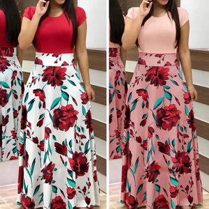 Casual Short-Sleeve Maxi Dress – Lightweight & Breathable Summer Wear
