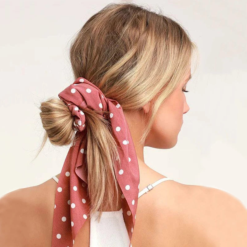 Chiffon Floral Hair Scarf Scrunchie | OWNLUXE