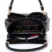 Snake Pattern Bucket Bag - Structured PU Leather Shoulder Bag