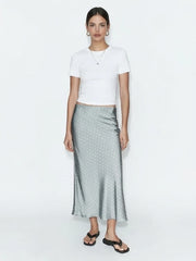 Printed Pleated Midi Vintage Skirt | OWNLUXE