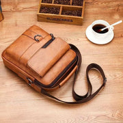 Women's Genuine Leather Flap Bag with Laptop Sleeve