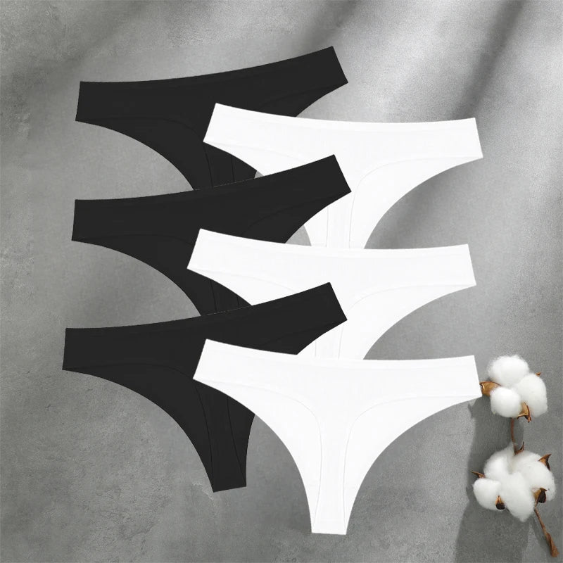 Women's Seamless Cotton Thongs 6-Pack | Low-Rise G-String | OWNLUXE