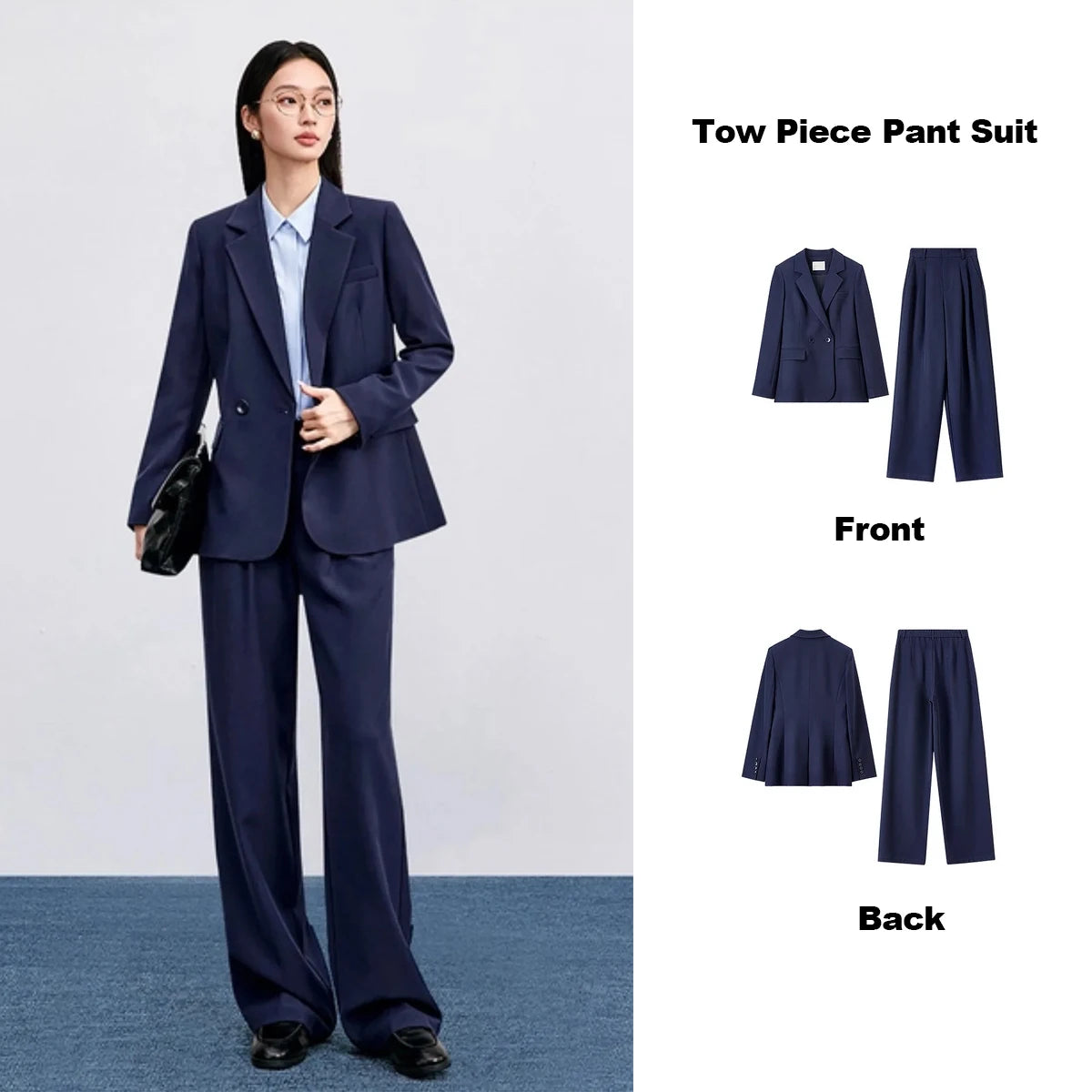 Women's Two Piece Jacket (Beige Pant Suit) | OWNLUXE