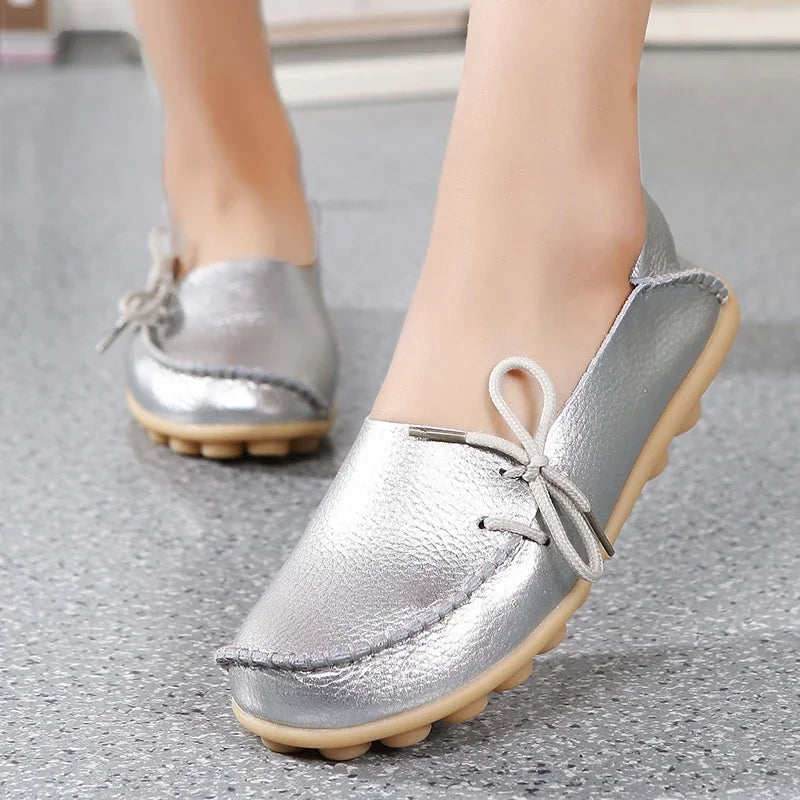 Women's Leather Plus-Size Loafers (Khaki) – Shop at OWNLUXE