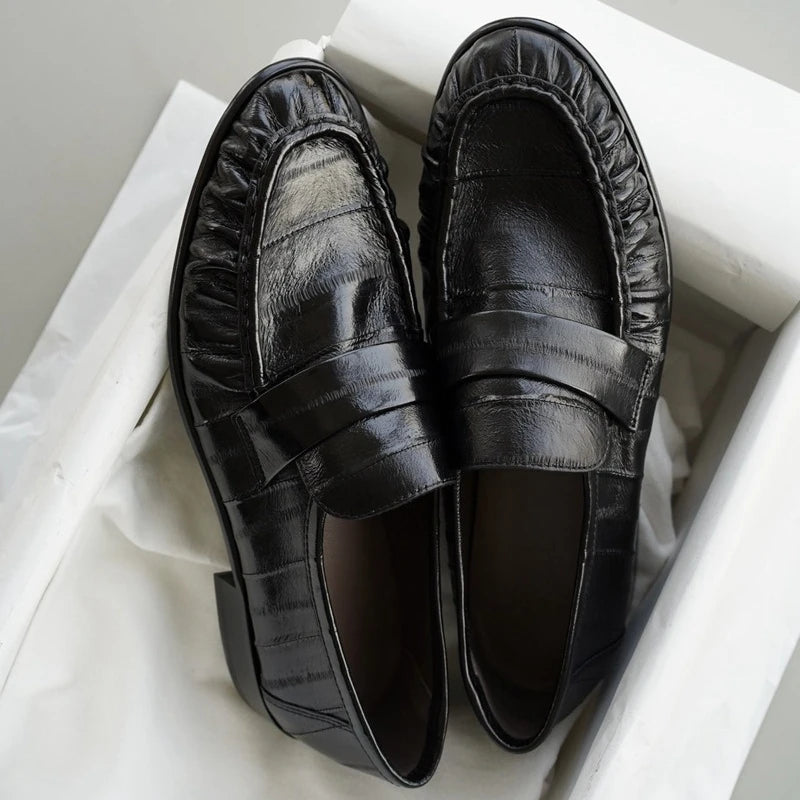 Women's Leather Retro Loafers (Black) – Shop at OWNLUXE