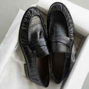 Women's Leather Retro Loafers (Black) – Shop at OWNLUXE