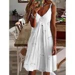 Load image into Gallery viewer, Floral Fit &amp; Flare Knee-Length Casual Dress – V-Neck, Sleeveless, Pullover Style
