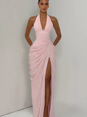 Women's Sleeveless Halter Maxi Dress | OWNLUXE