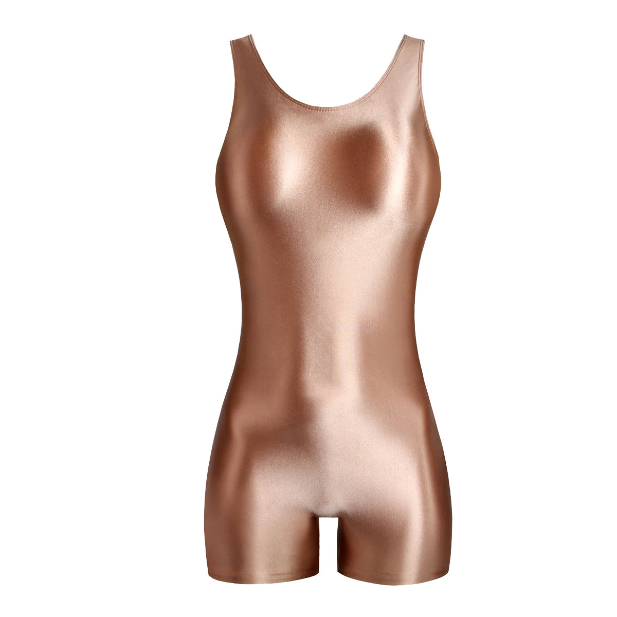 Metallic Satin Romper – Glossy Curve-Hugging One-Piece | OWNLUXE