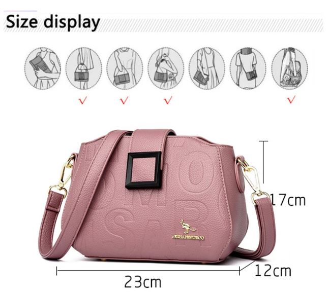 Geometric Flap Crossbody Bag – Microfiber Leather Shoulder Bag with Adjustable Strap