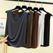 Vest V-Neck Sleeveless Relaxed-Fit Top | OWNLUXE