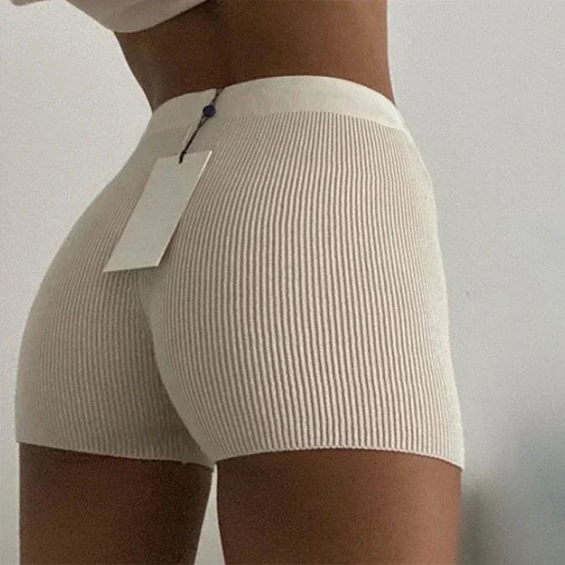 Women's High Waist Skinny Shorts - Soft Cotton Casual Summer Shorts